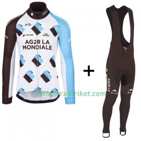 Radbekleidung Radtrikot Langarm + Lang Trägerhose 2017 AG2R La Mondiale N001